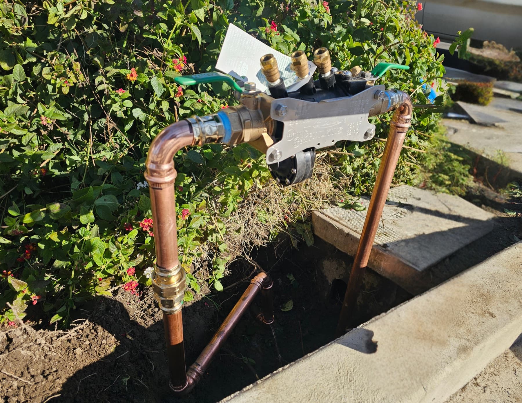 Backflow preventer installation service work